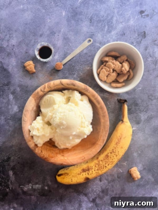Close-up of three Banana Cream Pie Shakes in glasses, garnished with whipped cream and graham cracker crumbs.