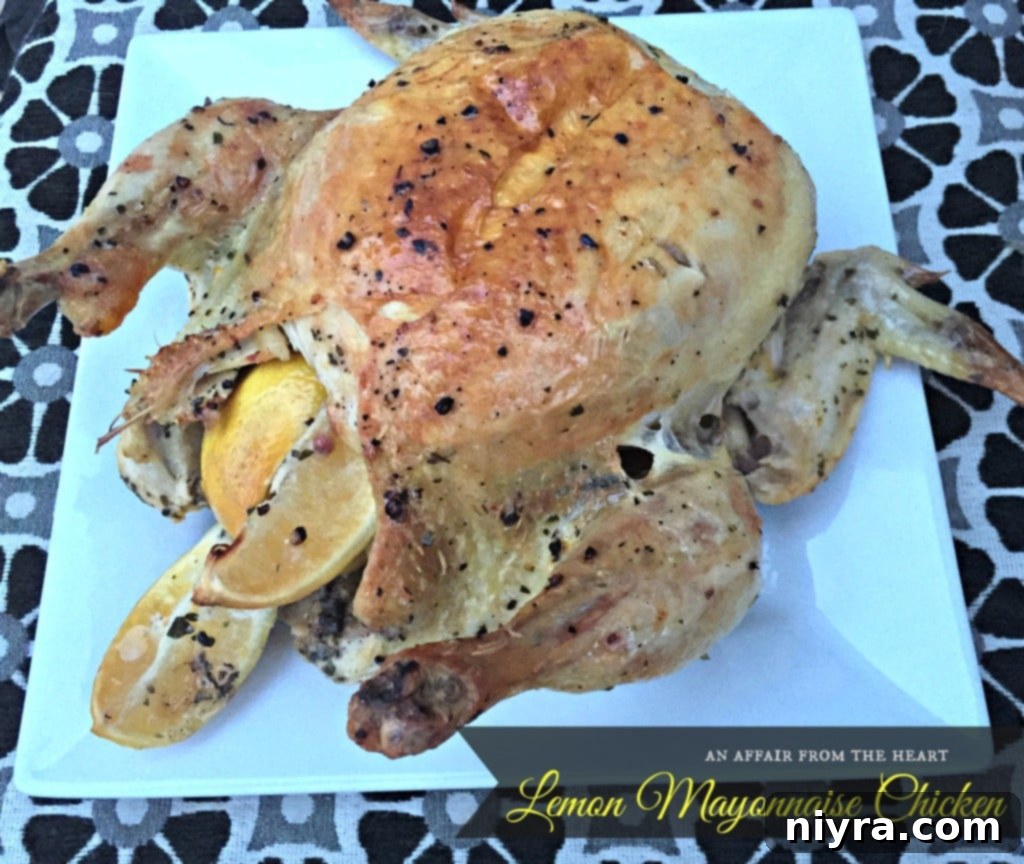 Lemon Mayonnaise Chicken, perfectly baked and golden brown
