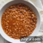 Grandma's Baked Beans (Pork n Beans) white bowl