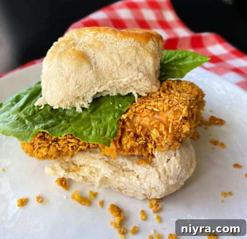 Chicken Biscuit Sandwich with lettuce and mayo