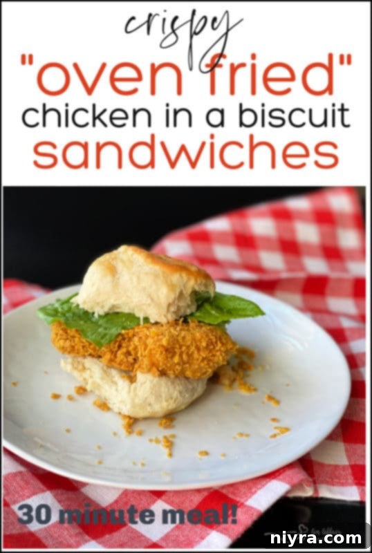 Oven-Fried Chicken in a Biscuit Sandwich with branding