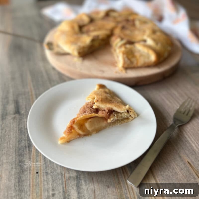 Rustic Apple Tart 14 Close up of a warm Apple Crostata, ready to serve