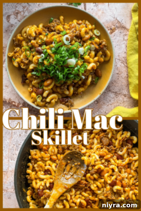 Chili Mac Skillet overhead shot