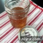 Honey Simple Syrup in a mason jar