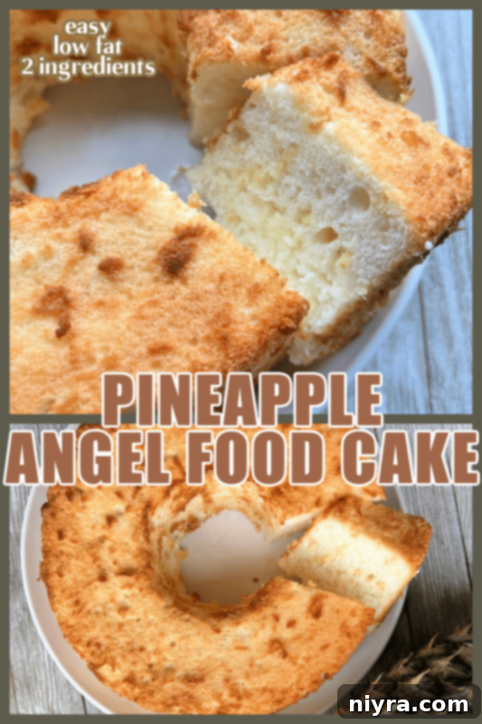 Two-Ingredient Pineapple Angel Food Cake slices ready to be eaten
