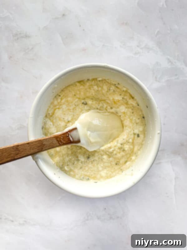 Step 2: The creamy ranch spread, blended smooth, ready to be set aside.