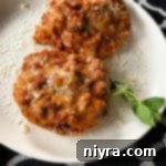 Pizza Burger Melts 12 Open Faced Pizza Burgers white plate