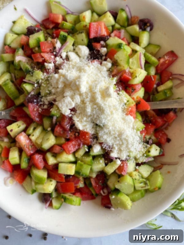 Refreshing Greek Cucumber Salad 8 Cucumber salad with feta cheese