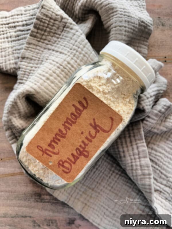Close-up of Homemade Bisquick Mix in a glass bowl