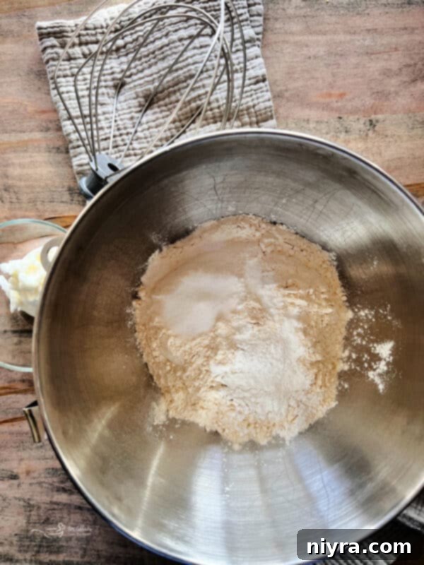 Step 1: Whisking dry ingredients for homemade bisquick