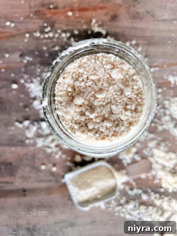 Step 3: Storing homemade bisquick mix in a mason jar