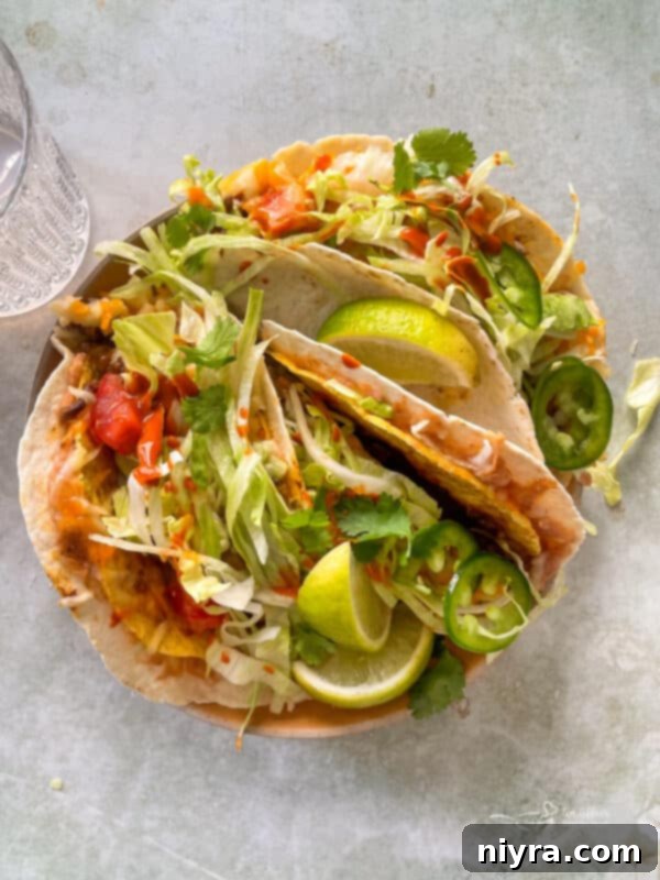 Double Decker Tacos ready to be baked in a dish