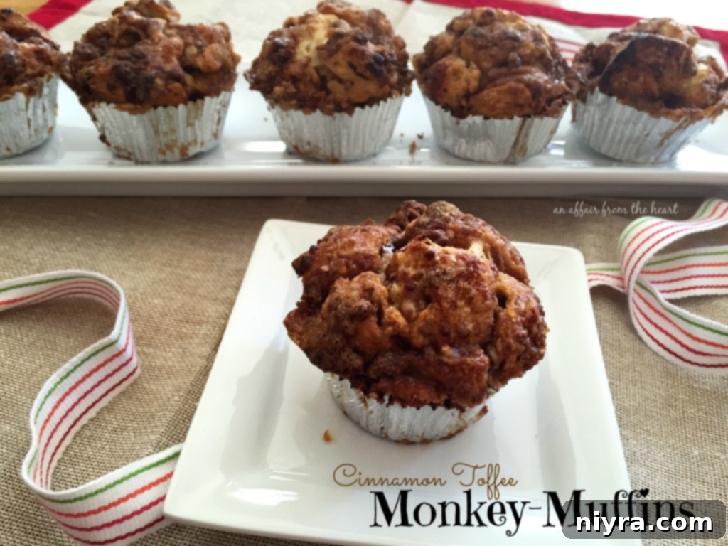 An additional view of Cinnamon Toffee Monkey Muffins, emphasizing their deliciousness.