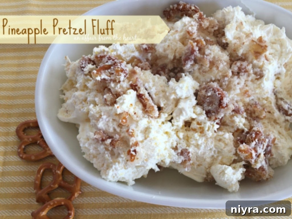 2015's Most Crave-Worthy Sweet Recipes 5 Sweet and salty Pineapple Pretzel Fluff dessert with creamy texture.