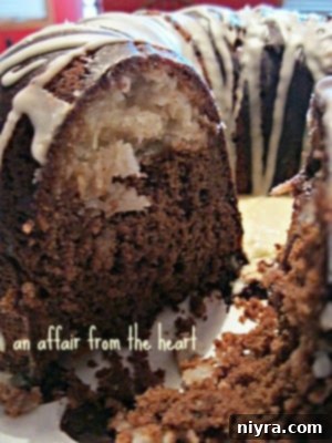 2015's Most Crave-Worthy Sweet Recipes 9 Decadent Chocolate Macaroon Tunnel Cake, a rich dessert with coconut macaroon center.