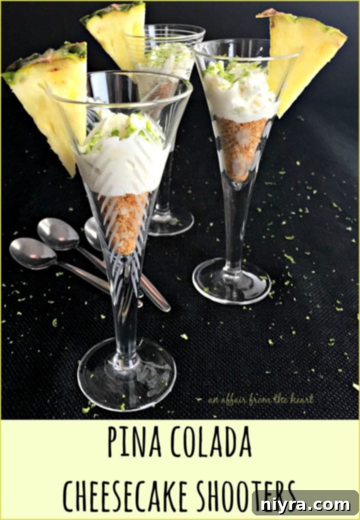 Pina Colada Cheesecake Shooters - An Affair from the Heart