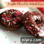 Double Chocolate Baked Donuts on a white plate