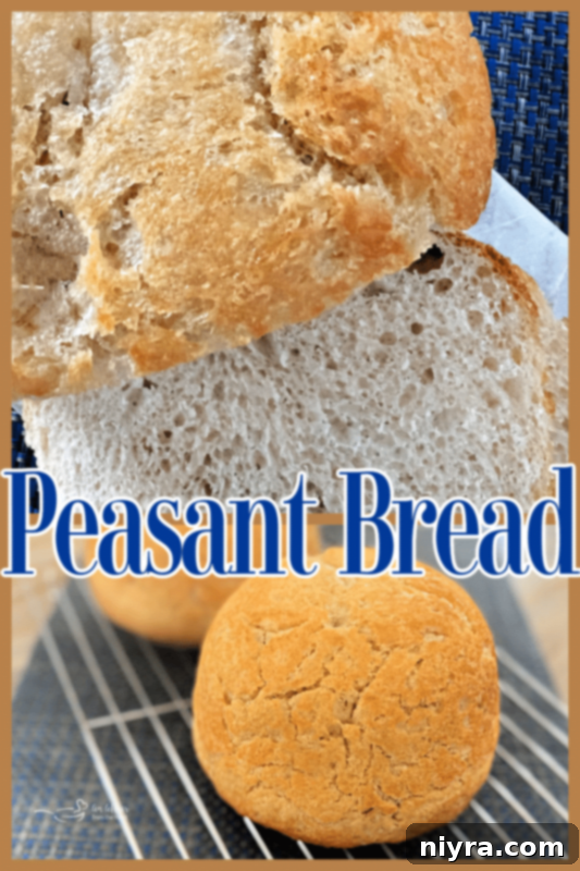 two images of peasant bread with text