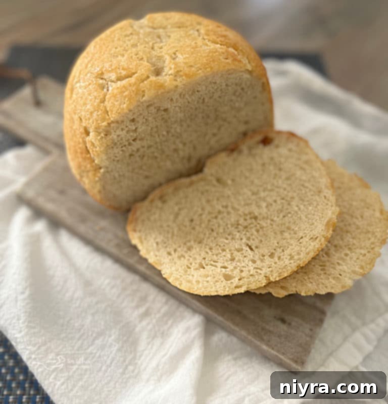 peasant bread loaf with slices