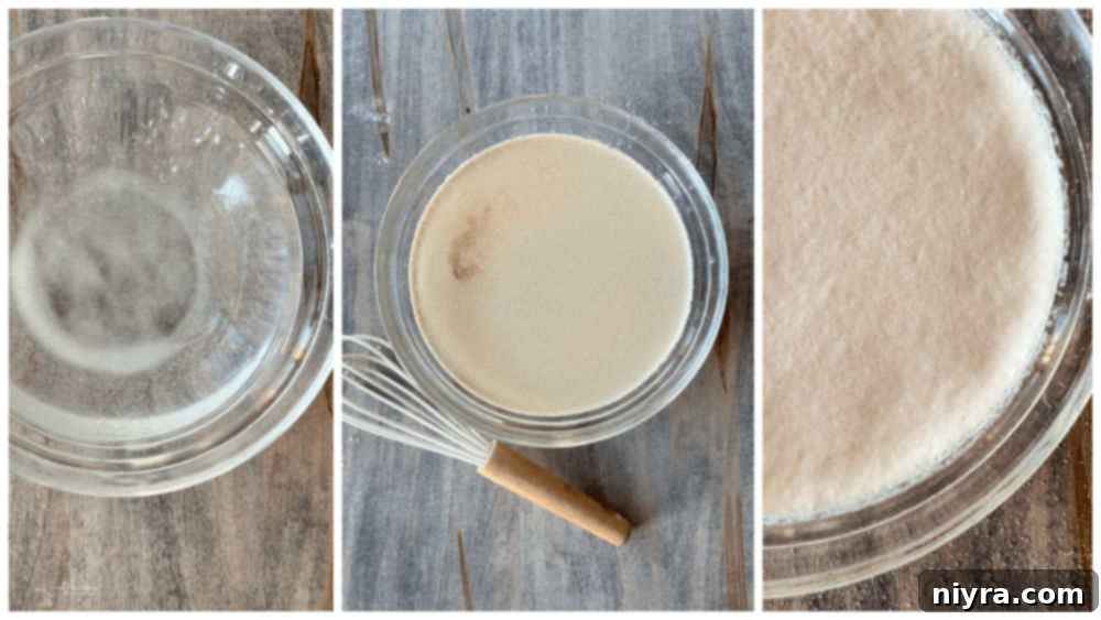 yeast and water in bowl until frothy