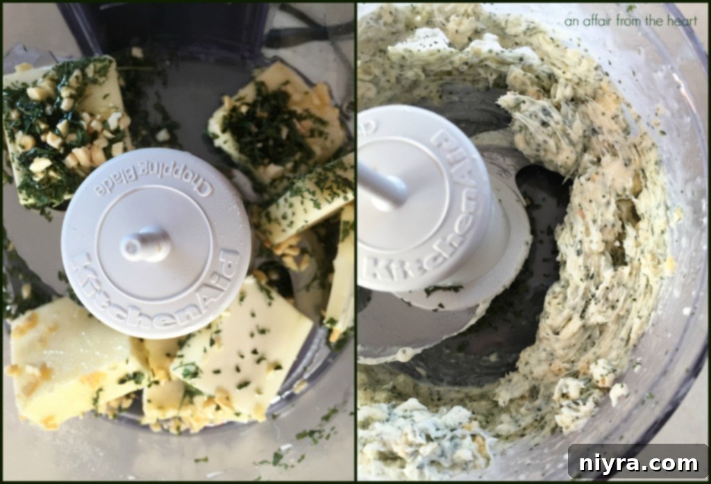 Preparing garlic butter for the four cheese roasted garlic bread