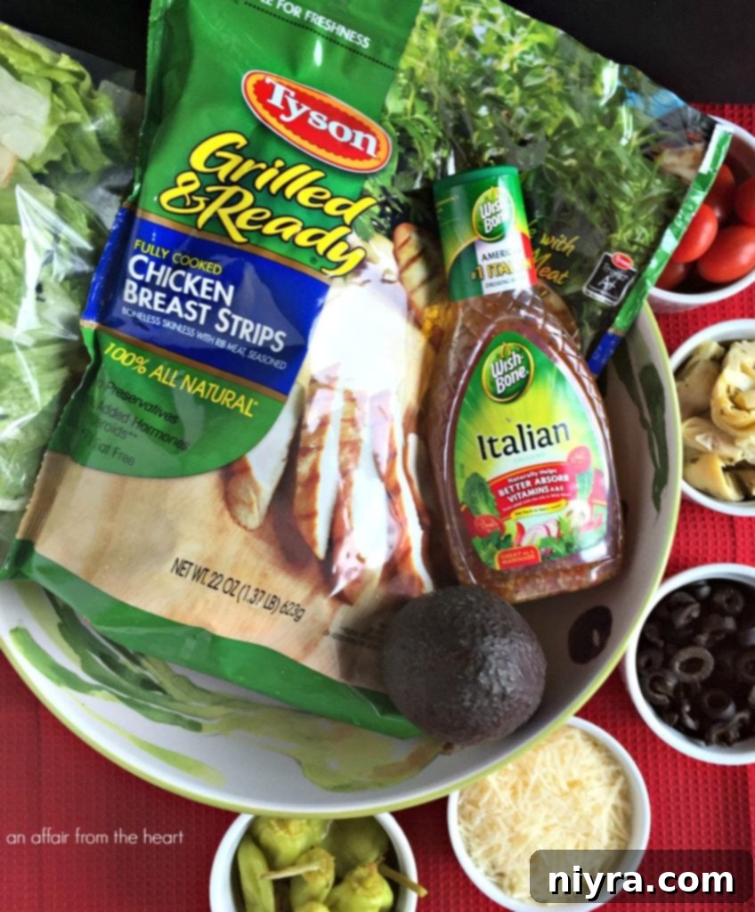 Full bowl of Italian Salad with Chicken