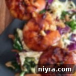 Close up of Sweet Heat Asian Grilled Shrimp