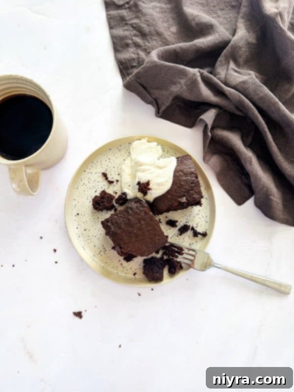 Depression Cake with a dusting of powdered sugar