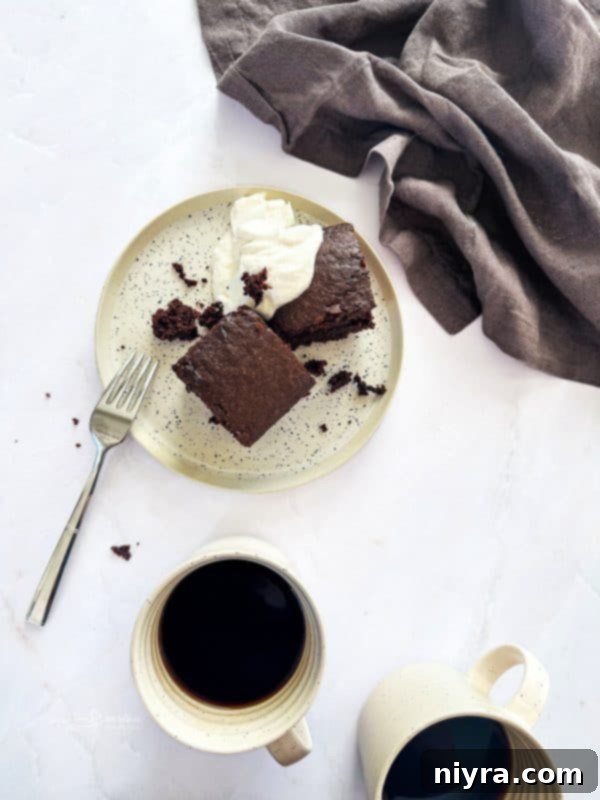 Depression Cake in a baking pan, fresh out of the oven