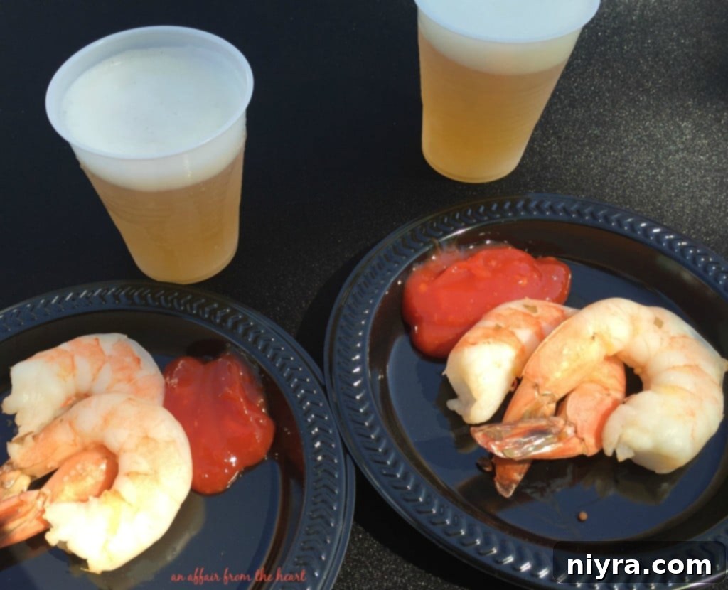 Grill Obsession 11 Jumbo Chilled Shrimp with craft beer