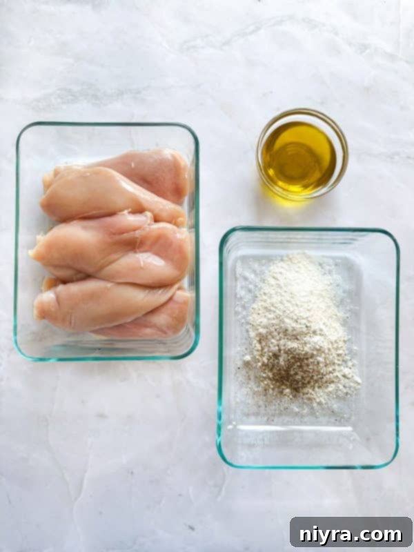 Fresh Ingredients for Chicken Mushroom Florentine
