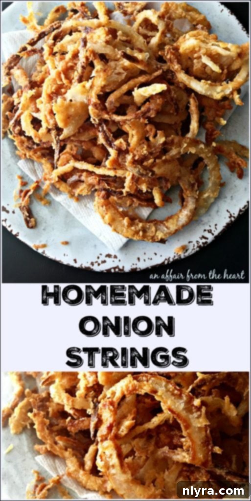 A beautifully styled image of Homemade Onion Strings, perfect for pinning.