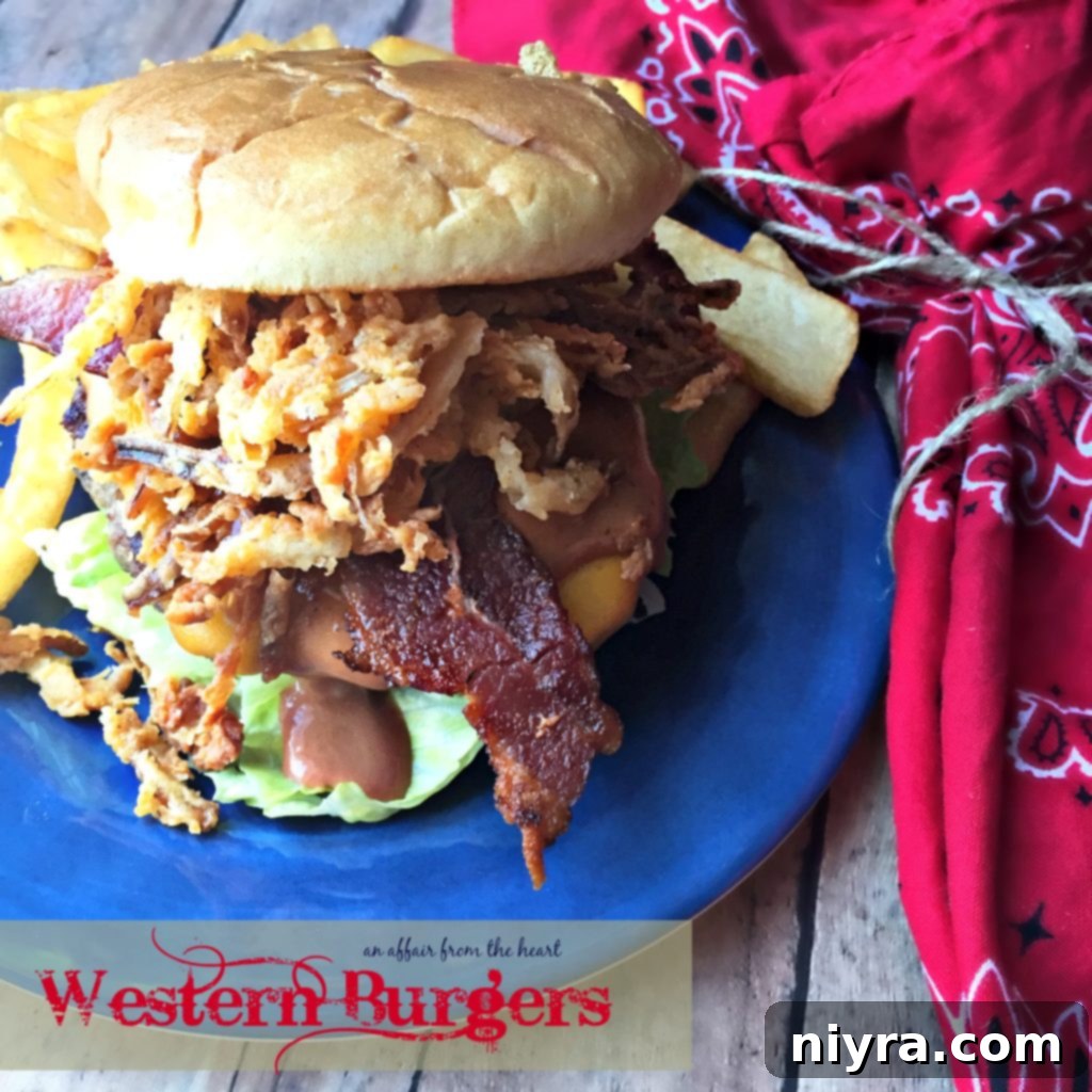 A half-eaten Western Burger with a bite taken out, showing layers of ingredients