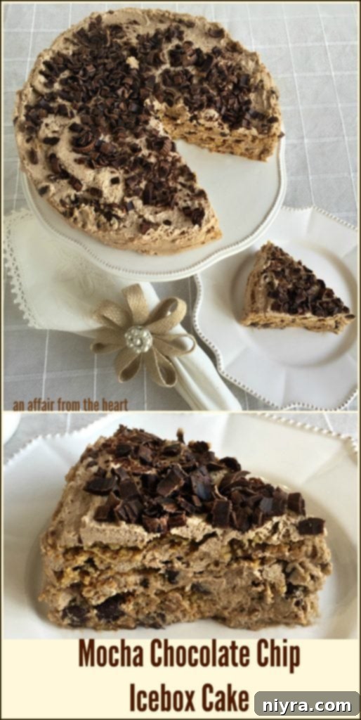 Mocha Chocolate Chip Icebox Delight 4 Mocha Chocolate Chip Icebox Cake Ready for Chilling