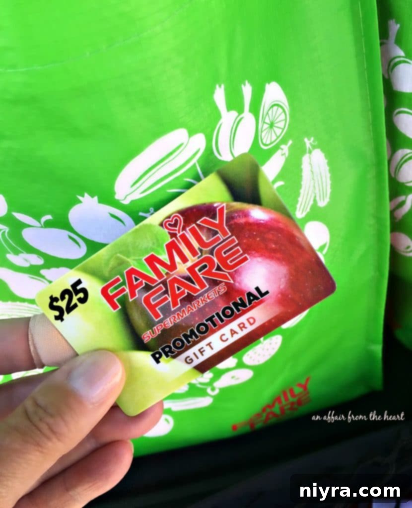 Family Fare Gift Card for winning free groceries
