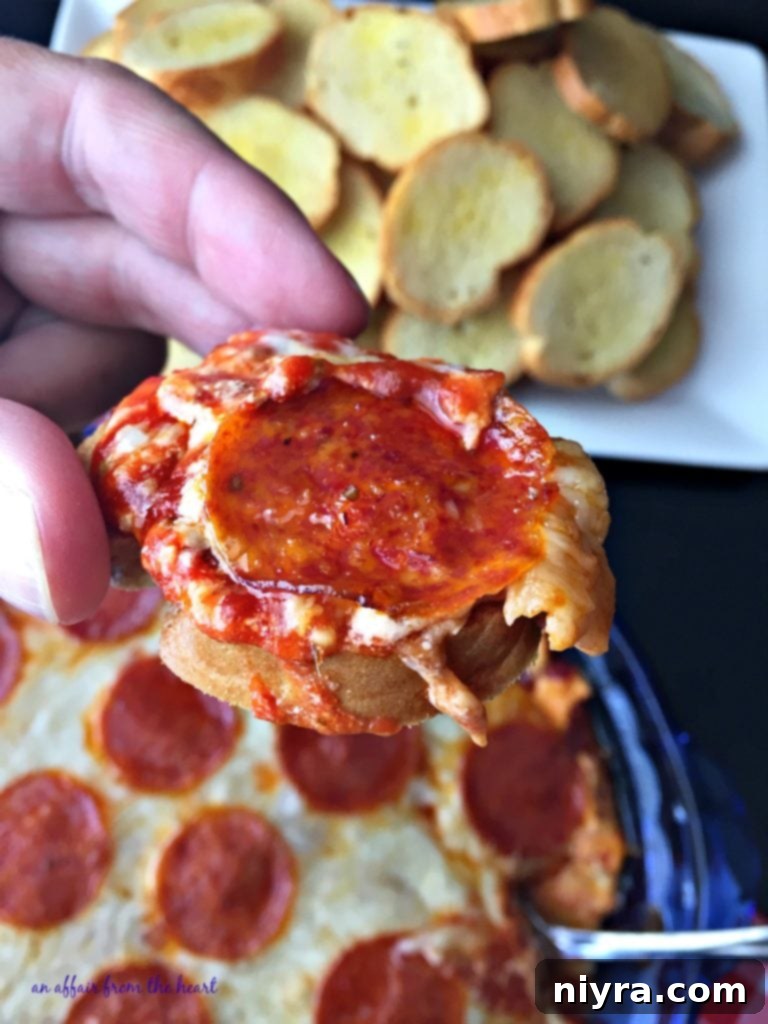 Best Pizza Dip with Pepperoni and Cheese