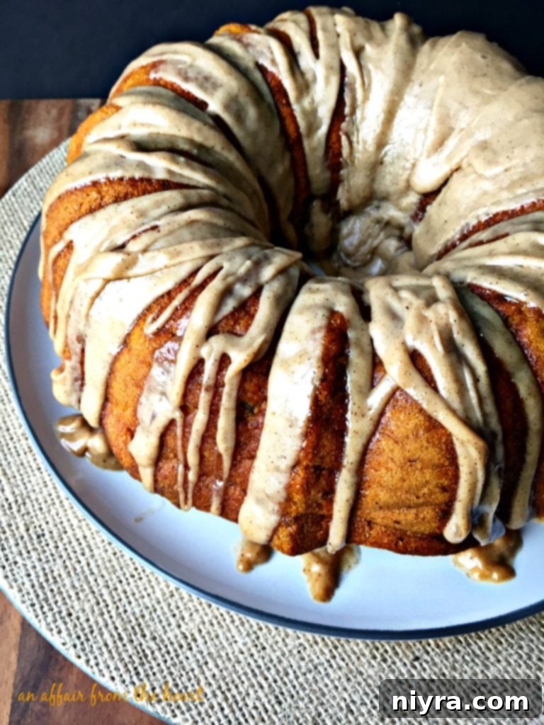 Close-up of the textured top of Pumpkin Spiced Coffee Cake