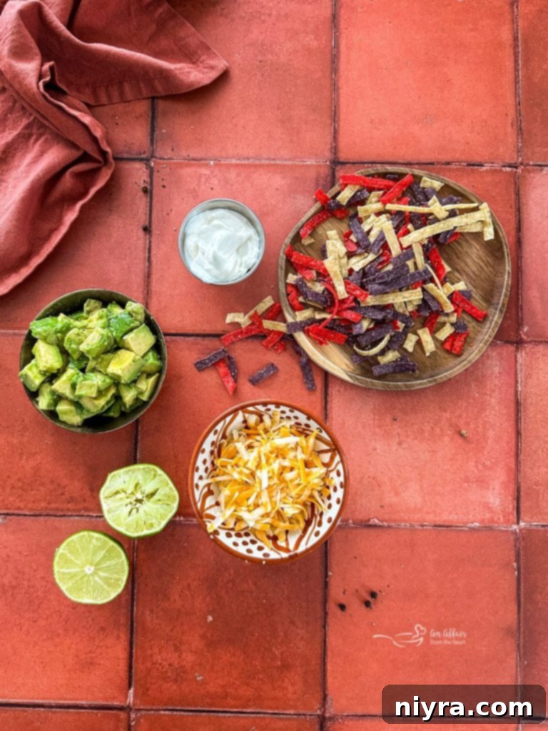 Ultimate Slow Cooker Chicken Enchilada Soup 7 Ingredients for Slow Cooker Chicken Enchilada Soup laid out.