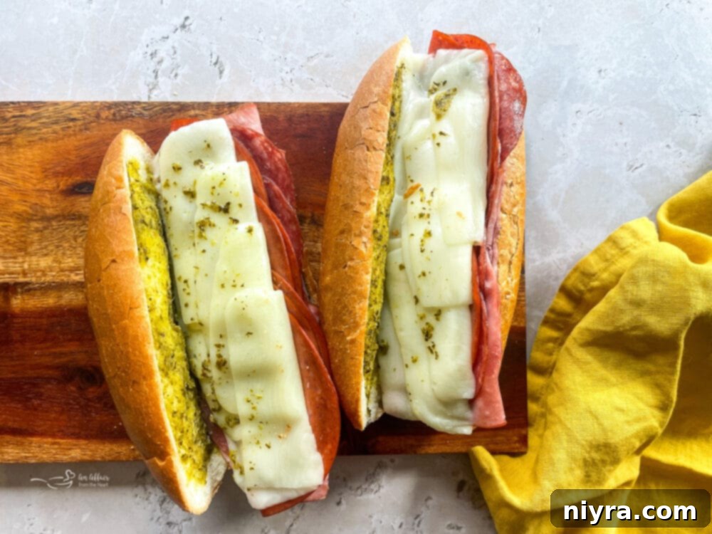 Toasted Italian Hoagies before fresh toppings are added