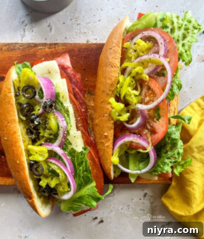 Toasted Italian Hoagies fresh out of the oven, cheese melted