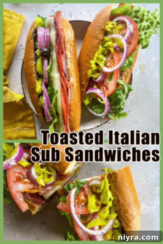 Beautifully plated Toasted Italian Sub Sandwich