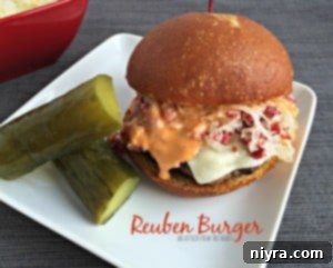 A delicious Reuben Burger, fusion perfection