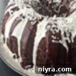 Velvet Chocolate Macaroon Hidden Gem Cake 12 close up of Chocolate Macaroon Tunnel Cake