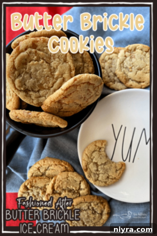 A plate of freshly baked Butter Brickle Cookies