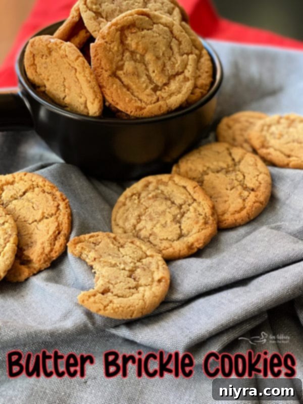 Hero shot of delicious Butter Brickle Cookies