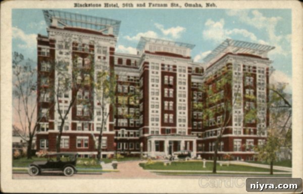 Historic photo of the Blackstone Hotel in Omaha, Nebraska