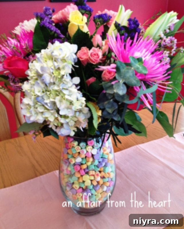 Love's Sweetest Offering 5 Conversation Heart Centerpiece