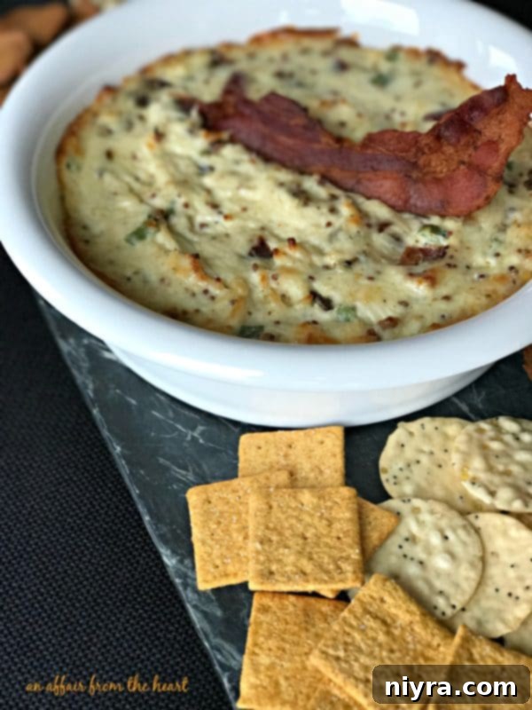 Hot Bacon and Swiss Dip 5 Ingredients for Hot Bacon & Swiss Dip laid out