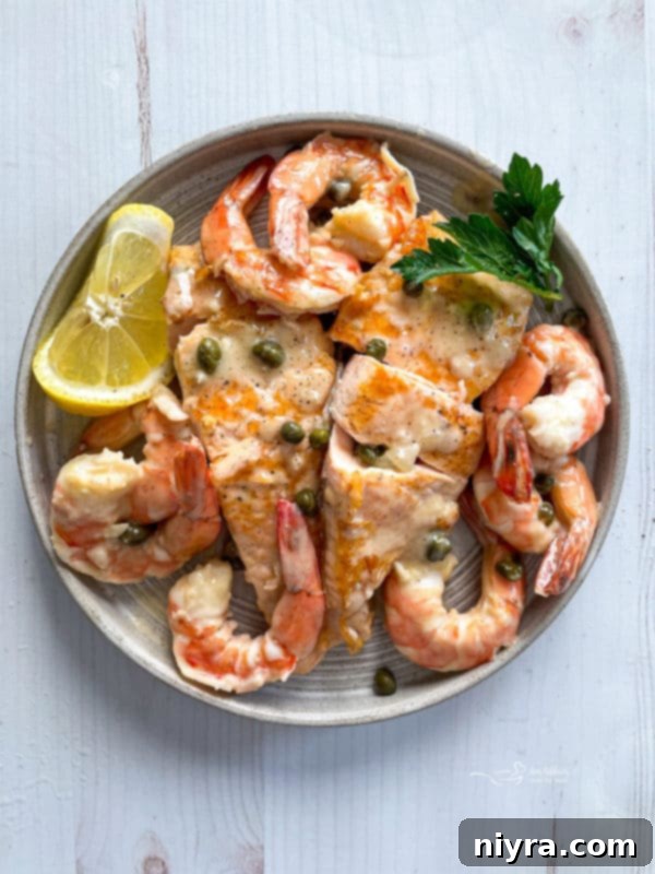 Pan-Seared Salmon and Shrimp in Lemon Caper Sauce 11 Salmon with shrimp and caper sauce