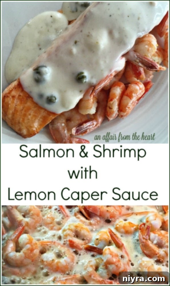 Pan-Seared Salmon and Shrimp in Lemon Caper Sauce 17 Graphic for lemon caper sauce with salmon and shrimp